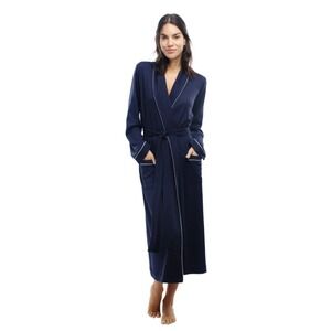 Jijamas‎ The Weekender Robe in Navy Blue Women's M Pima Cotton